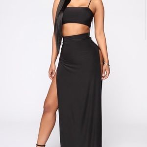 Fashion Nova Slit Skirt set